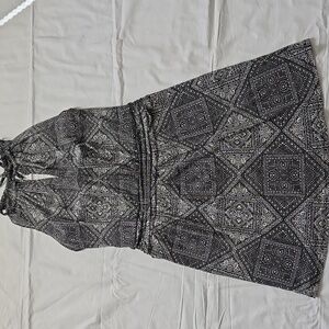 White House Black Market Monochrome Patterned Dress